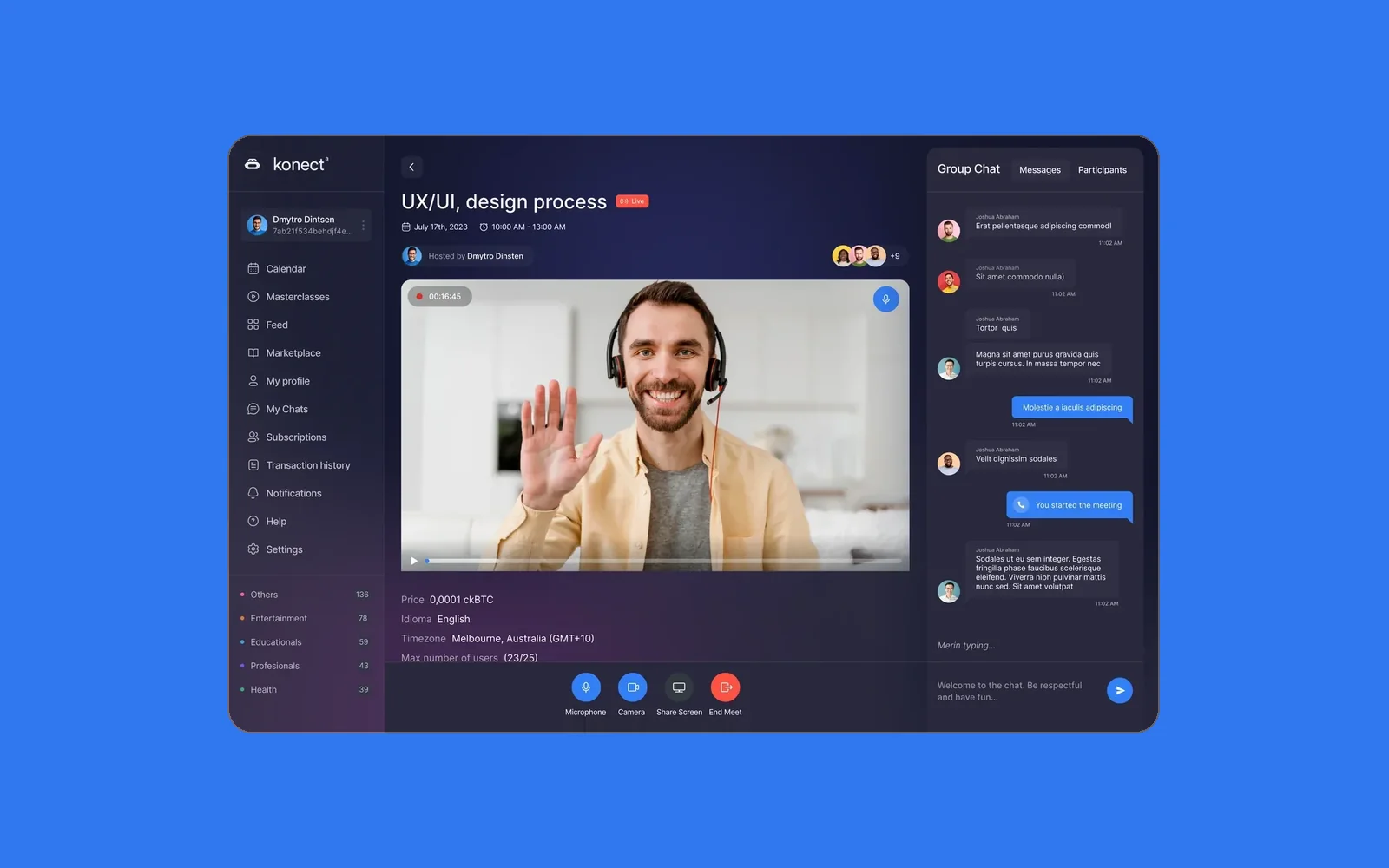 Konecta — a live masterclass call, on blue