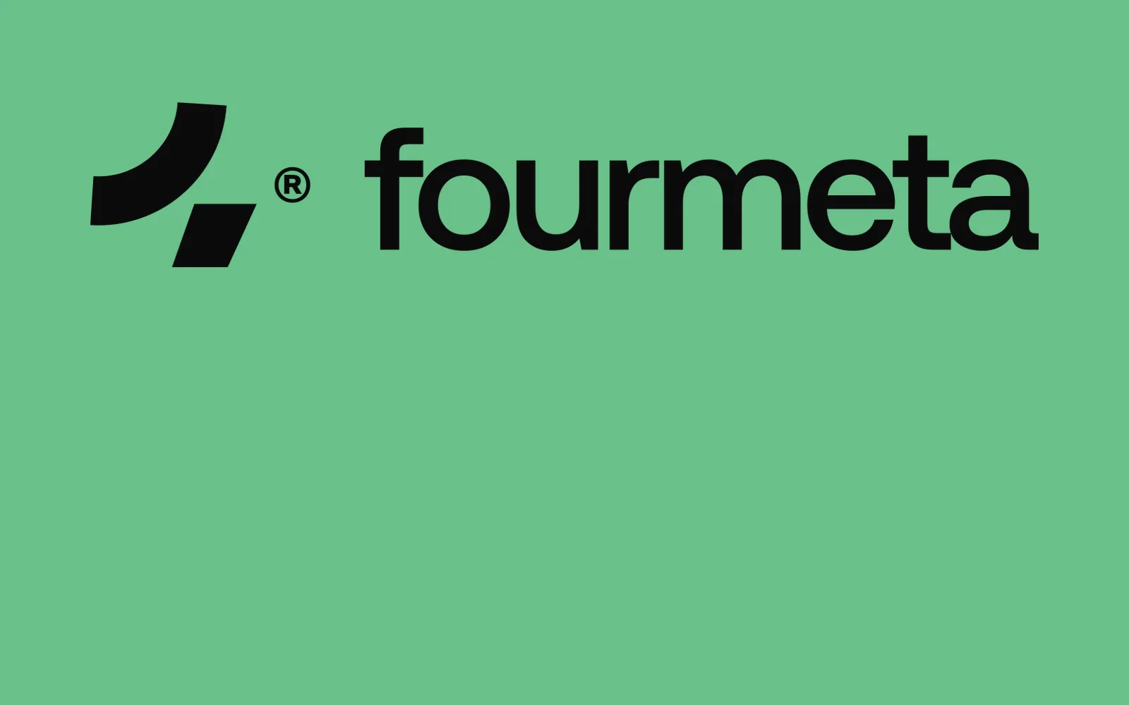 Fourmeta — the wordmark on green