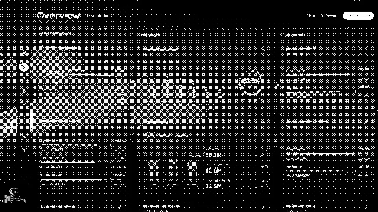 Orbita, the overview dashboard printed in one bit: the showreel's first frame